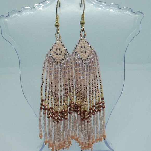 Handmade Luano Fringe Earrings - Picture 7 of 7